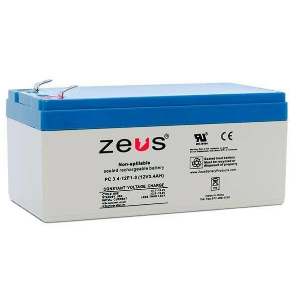 Zeus Battery Products 3.4Ah 12V F1 Sealed Lead Acid Battery PC3.4-12F1 - main